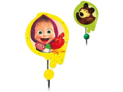 BINO DŘEVO Věšák dětský Máša a medvěd na stěnu 2 druhy