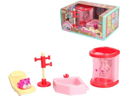 Nábytek koupelna herní set doplněk do domečku pro panenky plast