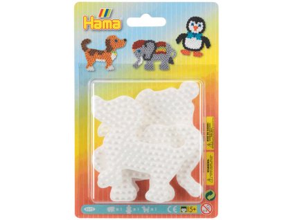 HAMA Midi podložka na zažehlovací korálky zvířátka mix set 3ks na kartě