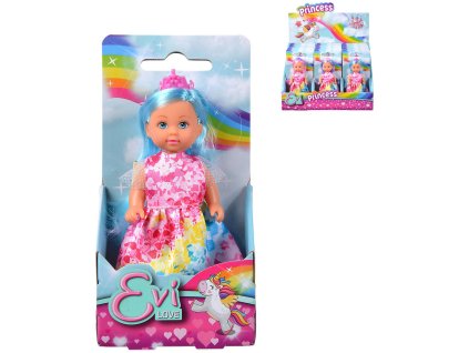 SIMBA Panenka Evička duhová princezna barevné vlásky 3 barvy
