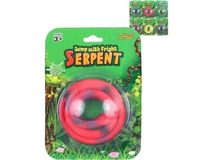 Had gumový stočený 70cm zvířátko natahovací strečové 6 barev na kartě