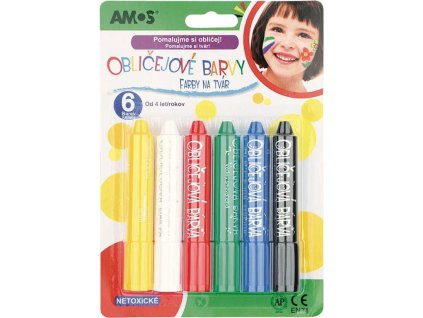 KARNEVAL Barvy obličejové set 6ks v tužce *KARNEVALOVÝ DOPLNĚK*