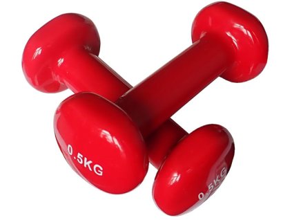 ACRA Činky aerobikové jednoruční 2x 0,5kg červené 1 pár