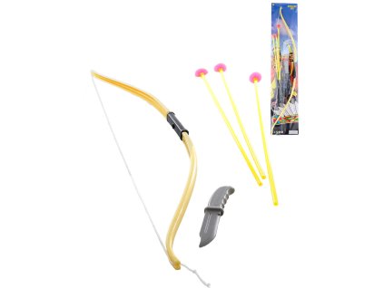 Indiánský set luk se 3 šípy na přísavku + nůž malý indián plast