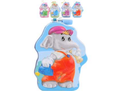 Pokladnička sloneček 11cm dětská plechová kasička na zámek 4 barvy