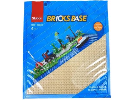 SLUBAN Základní deska písková 25x25cm podložka na stavění pro stavebnice
