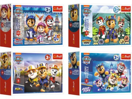 TREFL PUZZLE MiniMaxi Tlapková patrola: Psí hrdinové 22x16cm 20 dílků 4 druhy