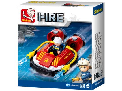 SLUBAN Fire Hasičské vznášedlo 86 dílků + 1 figurka STAVEBNICE