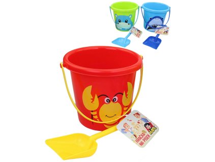 Pískový set kbelík barevný se zvířátkem s lopatkou sada na písek 3 druhy