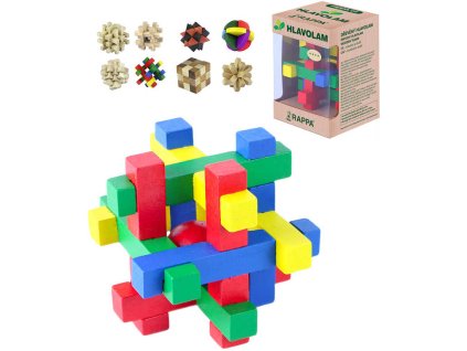 DŘEVO Hlavolam dřevěný 8 druhů Dárkové balení