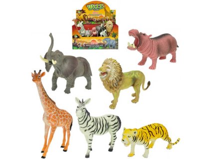 Zvířátka safari 15-20cm plastová figurka 6 druhů