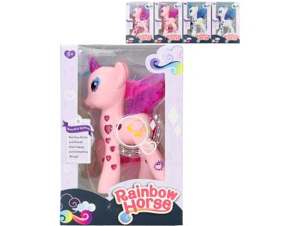 Koník svítící plastový jednorožec s křídly na baterie Světlo 2 barvy 2 druhy