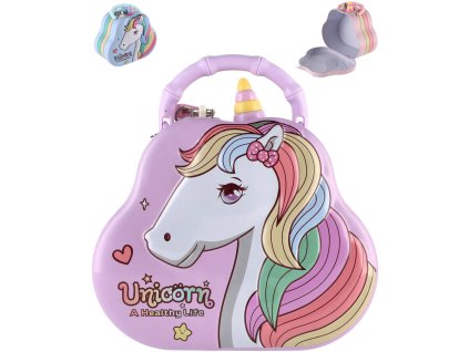 Pokladnička plechová kabelka jednorožec kovová kasička 3 barvy