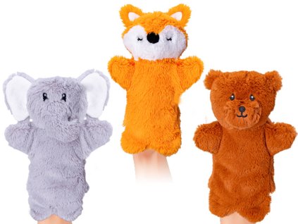 PLYŠ Maňásek na ruku zvířátko 3 druhy *PLYŠOVÉ HRAČKY*