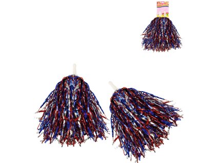 Mávátko party pom pom (pompon) třásně trikolora set 2ks na fandění