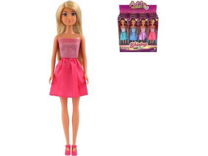 Panenka fashion Anlily 30cm třpytivé krátké šaty 4 barvy v krabici