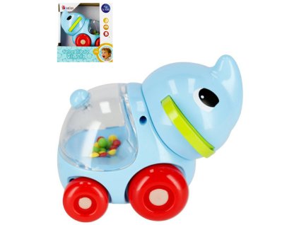 BAM BAM Baby slon na kolečkách chrastítko pro miminko