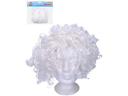 KARNEVAL Paruka bílá kudrnaté vlasy *KARNEVALOVÝ DOPLNĚK*