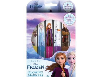 JIRI MODELS Fixy foukací 6ks Frozen (Ledové Království) set se 4 šablonami