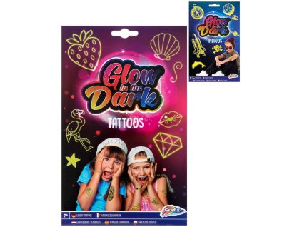 GRAFIX Tetování dětské svítící ve tmě fosforeskuje 2 druhy