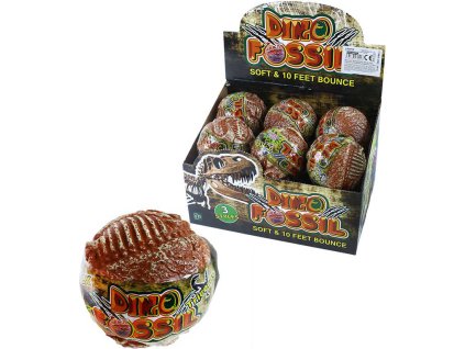 Míček skákací měkký 6,5cm dino zkamenělina s otiskem Dino Fossil