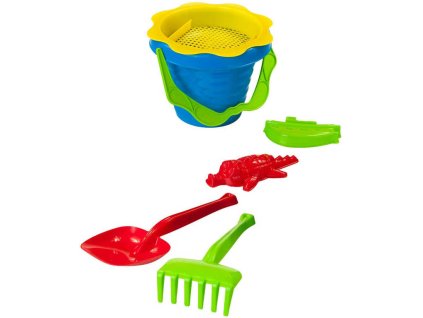 PL Baby pískový set kyblík vlnka s formičkami a nástroji 6ks