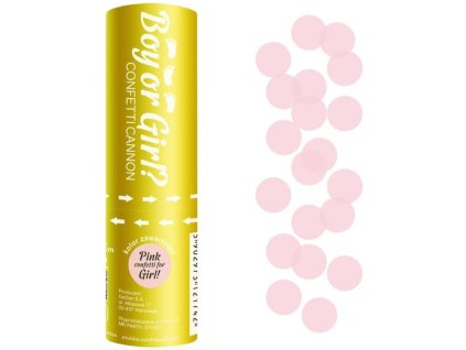 GODAN Konfety vysřelovací růžové kolečka kluk nebo holka? konfetový kanon