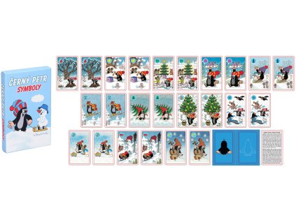 Hra karetní Černý Petr KRTEK (Krteček) symboly *SPOLEČENSKÉ HRY*