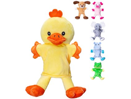 PLYŠ Maňásek na ruku zvířátko 25cm 6 druhů *PLYŠOVÉ HRAČKY*
