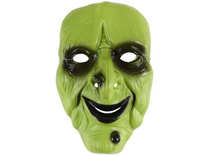 KARNEVAL Maska čarodějnice zelená plastová *KARNEVALOVÝ DOPLNĚK*