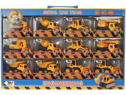 Vozidlo stavební 1:60 baby autíčko kovové 6 druhů v krabici