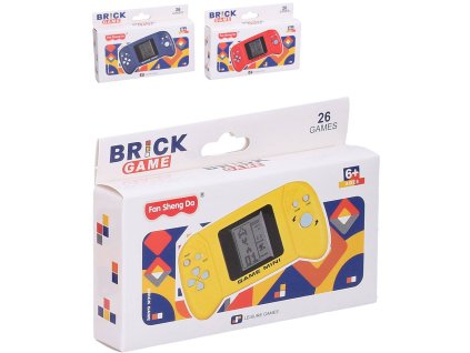 Hra retro digitální Tetris Brick Game konzole padající kostky na baterie 3 barvy