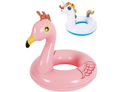 SUN CLUB Nafukovací kruh 55cm Plameňák Jednorožec plavací kolo 2 druhy