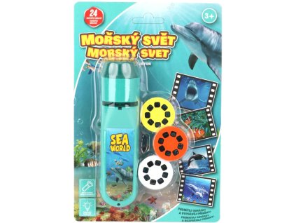 Baterka dětská svítilna a projektor Mořská zvířata 2v1 na baterie Světlo