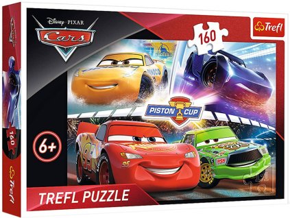 TREFL PUZZLE Výhra v závodě Cars 3 (Auta) 41x28cm skládačka 160 dílků