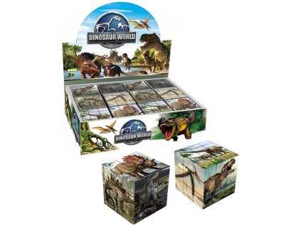 Hra Kostka (Rubikova) hlavolam dinosauři 3x3x3 skládačka s obrázky