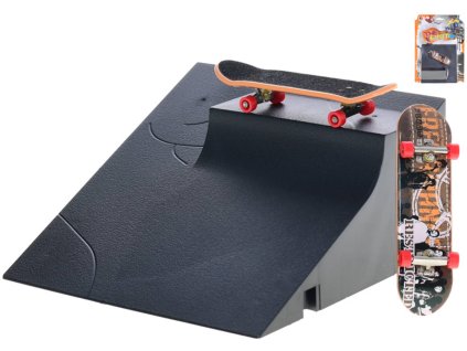 Skateboard prstový fingerboard kovový herní set s rampou
