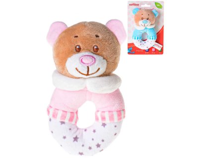 PLYŠ Baby chrastítko medvídek 13cm 2 barvy *PLYŠOVÉ HRAČKY*
