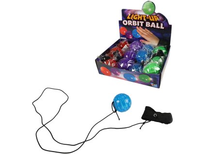 Míček skákací tréninkový 6cm na gumě na baterie Světlo 4 barvy