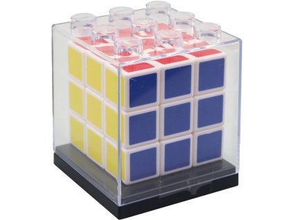 Hra Kostka (Rubikova) dětský hlavolam 3x3 bílá v průhledném boxu