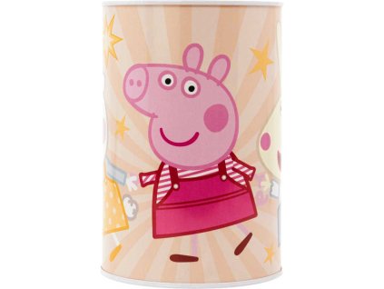 Pokladnička válec prasátko Peppa Pig 15cm dětská kasička plechová