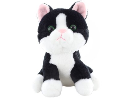 PLYŠ Kočička černo-bílá 15cm sedící *PLYŠOVÉ HRAČKY*