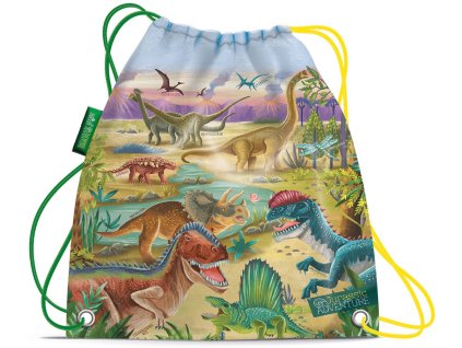 Sáček školní na přezůvky Jurassic Adventure stahovací pytel na záda