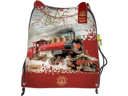 Sáček školní na přezůvky Train stahovací pytel na záda Vlak