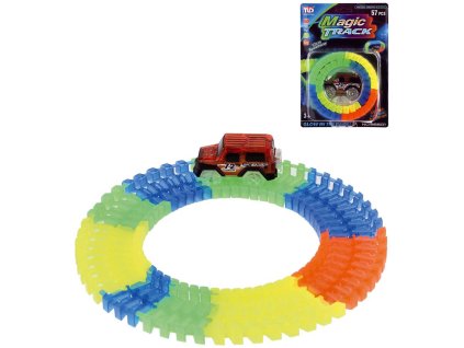 Dráha variabilní 72cm svítící ve tmě set s autíčkem na baterie LED Světlo