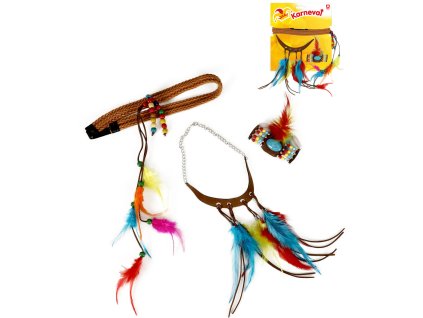 KARNEVAL Indiánský set čelenka s doplňky *KARNEVALOVÝ DOPLNĚK*