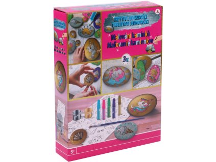 Malování na kamínky třpytivý jednorožec kreativní set se samolepkami