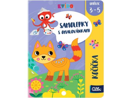 ALBI Kvído Samolepky s omalovánkami Kočička / Pejsek 2 druhy