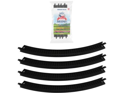 Naše železnice mini kolej zahnutá set 4ks oblouk doplněk k vláčkodráze