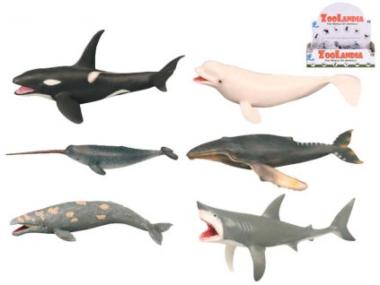 Zvířata mořská 18-26cm plastové figurky zvířátka 6 druhů